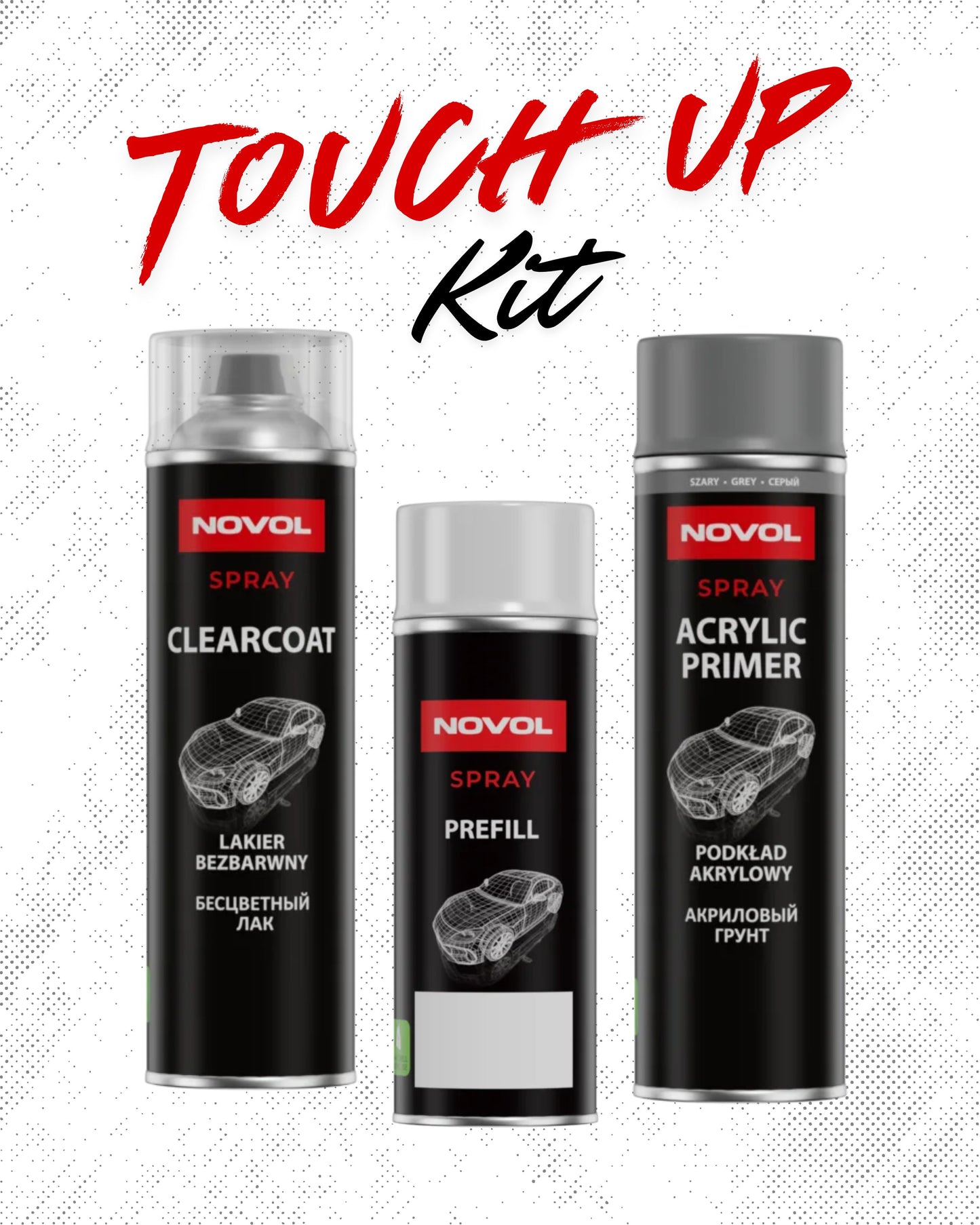 Touch Up Spray Can Repair Kit - Primer, Paint & Clear